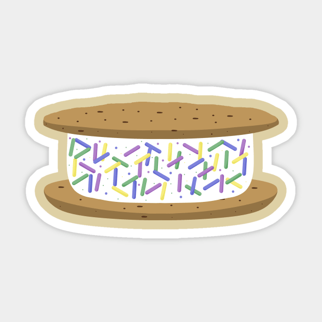 Chocolate Chip Cookie Ice Cream Sandwich Sticker by PandLCreations